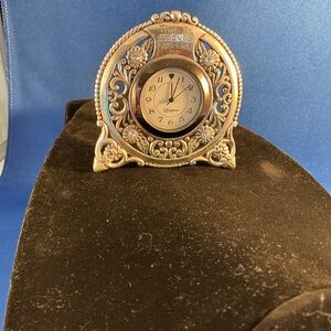 Intricate Silver Table Clock by Brighton